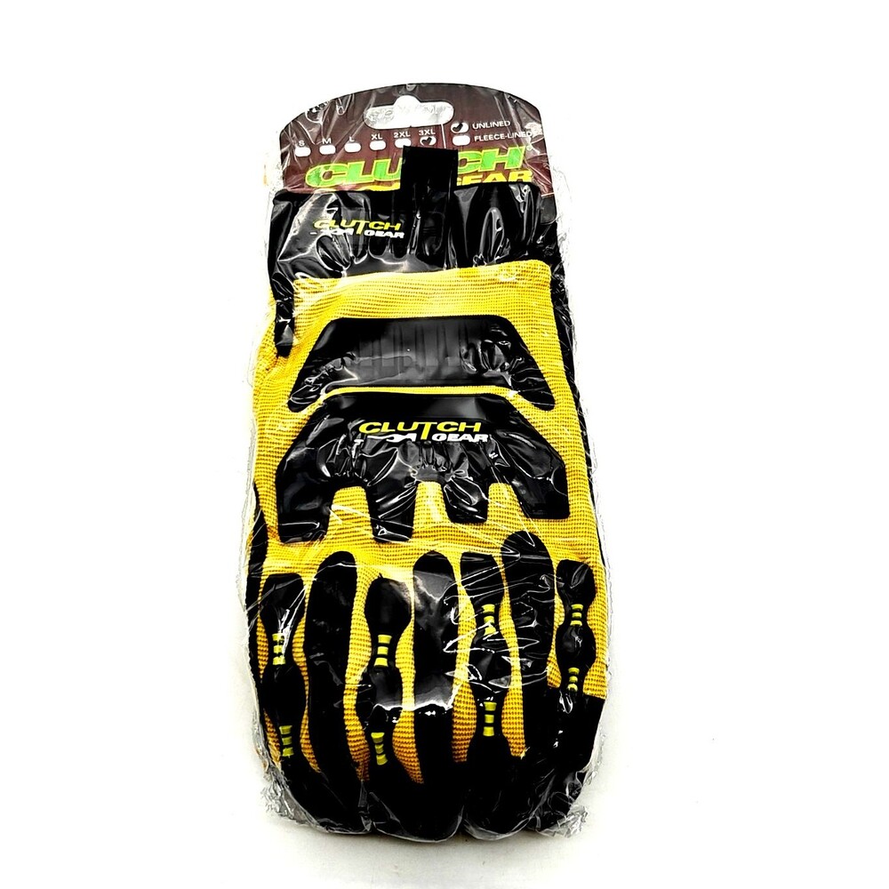 Superior Clutch Gear Anti-Impact Mechanics Gloves Black & Yellow Unlined SZ 3XL